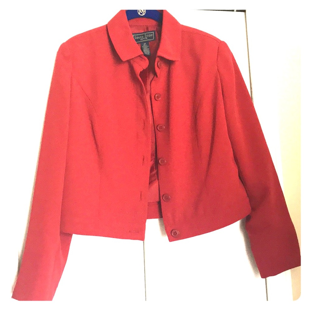 Laura Scott Petite 6P Red Blazer
